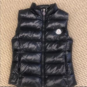 Authentic Black Moncler Girls Ghany Vest Size 12